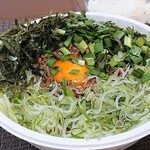 麺屋 ゆいまる - 注意書きには先に麺をほぐすよう書かれてました