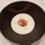 華蘭亭 - 百合根のブルーテに帆立グリルを添えて