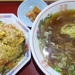 三福源 - 醤油ラーメン＆ニンニク炒飯セット