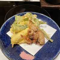 しゃぶしゃぶ 紺  東町本店 - 天ぷら　蛍イカと春野菜