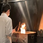 料理屋 稲家 - ヤイトハタを炭火で焼いて