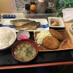 食事処 禅 - A定食（焼魚、コロッケなど）