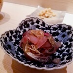 たかおか - 鯵の薬味和え。良い葱の季節が始まって益々美味しい。