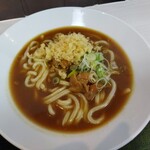 神製麺所 - セルフで天かすとネギを載せました！