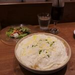 渋谷 牡蠣屋 - cheese,cheese,cheeseパスタ Lunch Set　1000円
            大盛り無料・ドリンク＆サラダ付き