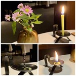 レフェルヴェソンス - 菜の花の油で作られた蝋燭　芯は和紙です。火がついていても蠟が流れ落ちません。　燃え尽きる瞬間がとても美しいのですが、一瞬の光景です。