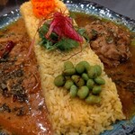 スパイシーカリーハウス 銀座半月 - 2種盛り、御飯大盛