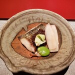 明神館 - 信州雪鱒、蕗味噌焼き。