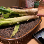 米増 - 京都の鷹ヶ峰ねぎを味噌焼きに！千さんの細い指と比べてみた！！！∑(ﾟДﾟ)