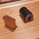 鮨 さかい - 干瓢巻き、玉子焼き