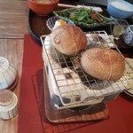 明神館 - 原木椎茸。