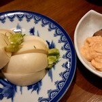 炭火串焼き 鶏せんぼん - 生カブと明太子マヨ