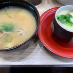 Kappa sushi - アサリの味噌汁と茶碗蒸し