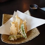 蕎麦処 多賀 - たけのこ天ぷら