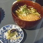 懐食みちば - 〆はさぬきうどんの冷とお新香でございます