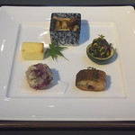 懐食みちば - 五法膳の前菜の旬五種盛りでございます