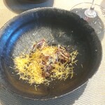 La Brianza - 近江牛レバー炙りスマップとトウチ。合わせて選んで下さったワインともう超絶マッチして、食べなくなるのが名残惜しくて、一口サイズのレバーををさらに半分カット。遠い目になるほどおいしかったわぁ＼(^-^)／