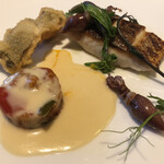 レグリエ - オゴダイのポワレ　アナゴ　ホタルイカ