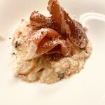 Cream risotto with Prosciutto and gorgonzola