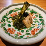 明道町中国菜 一星 - 桑名の筍にあおさ海苔と木の芽のソース