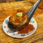 立呑み とだか - ウニ・オン・ザ煮玉子