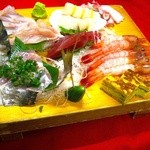 千成 - 宴会メニューの一部・・・刺身の盛り合わせ・・・（５人前）