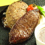 ハンバーグ（S）＆黒毛和牛の上ステーキ（75ｇ）