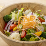 Seasonal vegetable farm salad with your choice of dressing