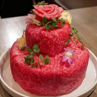 うしごろバンビーナ 恵比寿本店 - ☆【うしごろバンビーナ 恵比寿本店】さん…お祝い肉ケーキ(≧▽≦)/～♡☆
