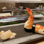 築地寿司清 - 蒸し海老のにぎり