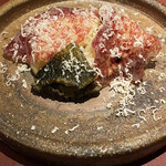 イル アオヤマ - 牛生ハム　焼き筍　黒鮑　パルメジャーノ