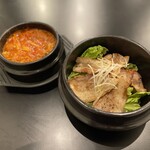 Set kimchi stew + salted ribs bowl