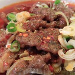 川菜館 - 水煮牛肉アップ　唐辛子と花椒たっぷり
