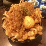 天麩羅 秋光 - 「かき揚げ丼」(2300円)+「半熟卵乗せ」(150円)