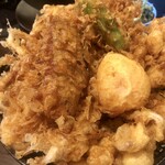 天麩羅 秋光 - 「かき揚げ丼」(2300円)+「半熟卵乗せ」(150円)