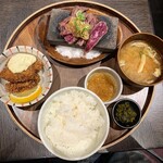 炙り肉寿司 梅田コマツバラファーム - ステーキ&牡蠣フライランチ
