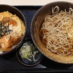 Yudetarou - 『満腹かつ丼セット(暖かいそばとかつ丼)』(税込み890円)