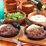 Meat set of your choice (salad, soup, rice, drink included)