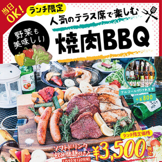 【サムギョプサル】New！人気のテラスで楽しむ★焼肉BBQ