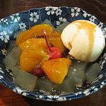 夢屋 茶房 - 杏クリームあんみつ