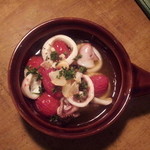 天 - ヤリイカとプチトマトのガーリックオイル1