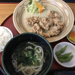 Yamakian Udon - からあげ定食＝７９０円 税込
                         ( ミニうどん付)