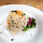 バール トレンタ トレ - 大人なポテサラ（￥600）。二種類のマスタードとバルサミコを用いた一品