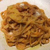 魚工房 としまや - ズワイガニのトマトクリームパスタ　1250円