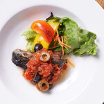 Italian Cuisine grilled amberjack from Kagoshima Prefecture