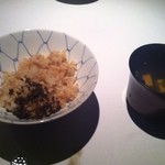 atelier 森本 XEX 鉄板 - ガーリックライス& 本日のお椀 +¥500 （畑でさんぽコース \6800）