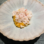 蒼 - 蟹味噌のリゾット蟹の身のせ。