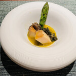 蒼 - 黒鮑とグリーンアスパラガス