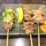 Yakitori Koubou - ネギ塩タンスジ串、えんがわ、そり