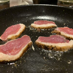 キッチン はる - 鴨鍋(前半の焼き)